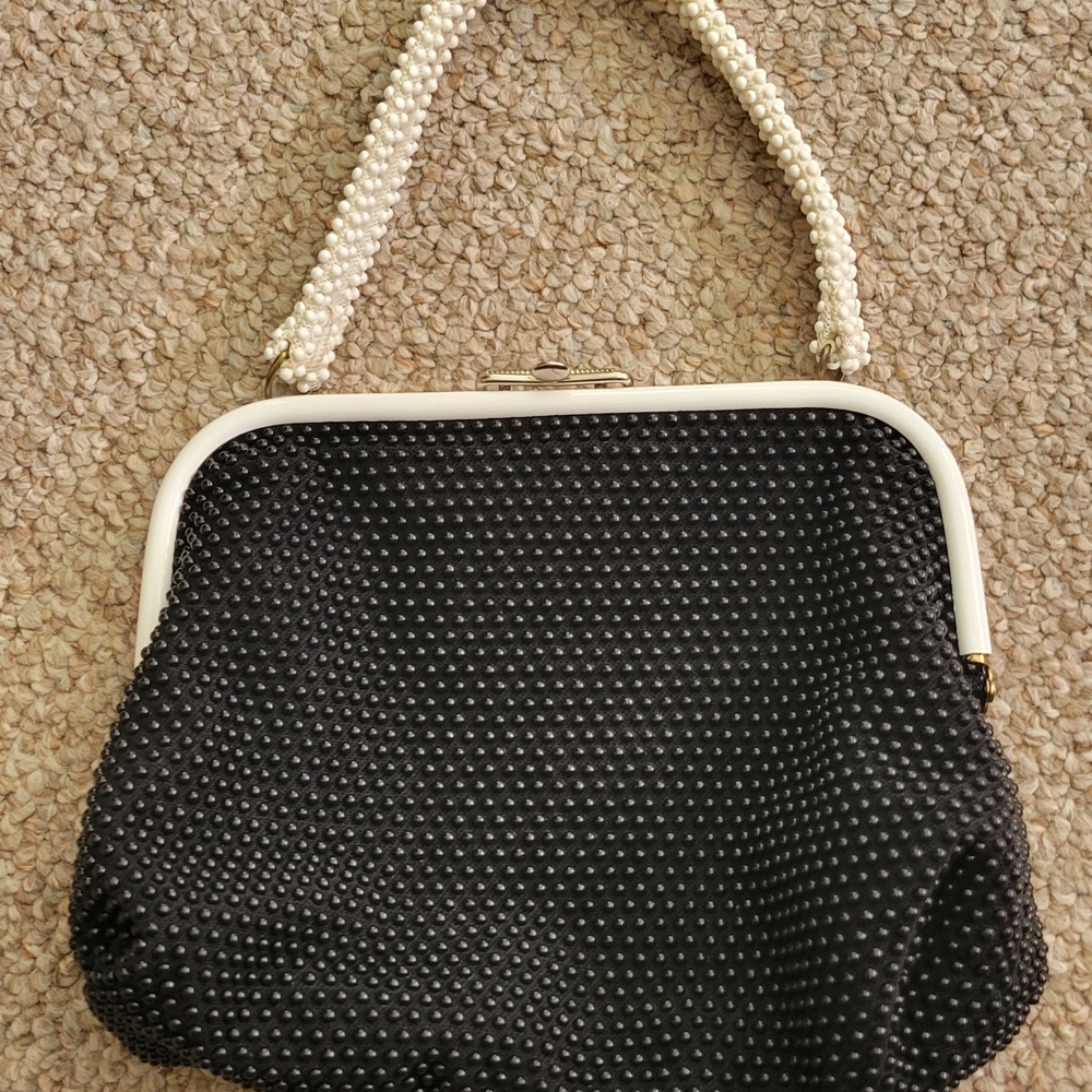 Reversible Elegant Black Beaded Handbag